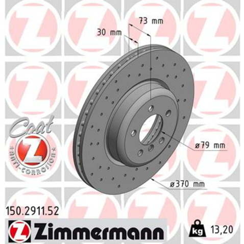 Tarcza hamulcowa ZIMMERMANN 150.2911.52