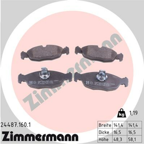 Klocki hamulcowe - komplet ZIMMERMANN 24487.160.1