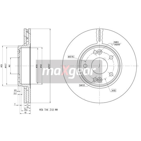 MAXGEAR Tarcza hamulcowa 19-1299