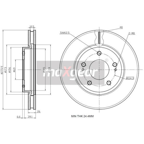 MAXGEAR Tarcza hamulcowa 19-2388