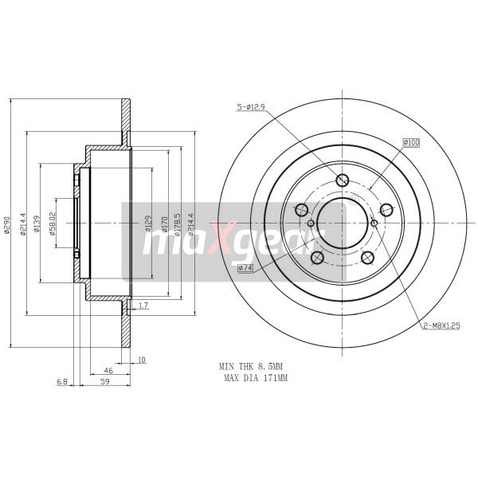 MAXGEAR Tarcza hamulcowa 19-2357