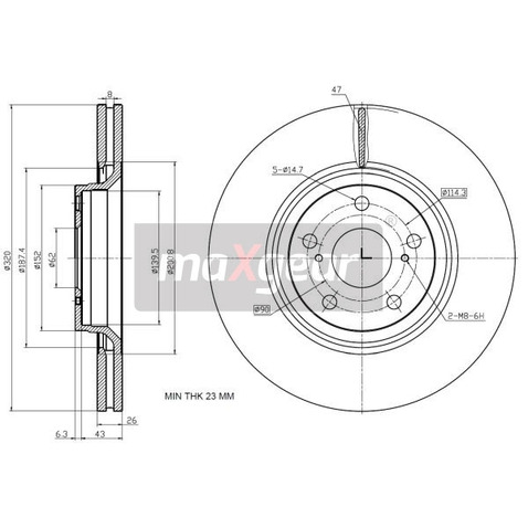 MAXGEAR Tarcza hamulcowa 19-2433