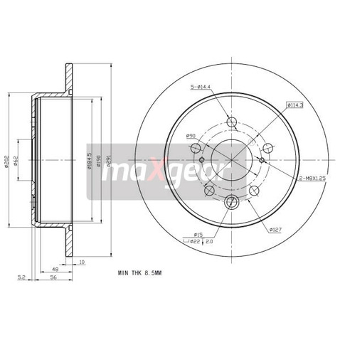 MAXGEAR Tarcza hamulcowa 19-2278