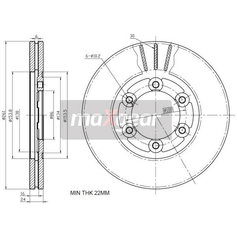 MAXGEAR Tarcza hamulcowa 19-2299