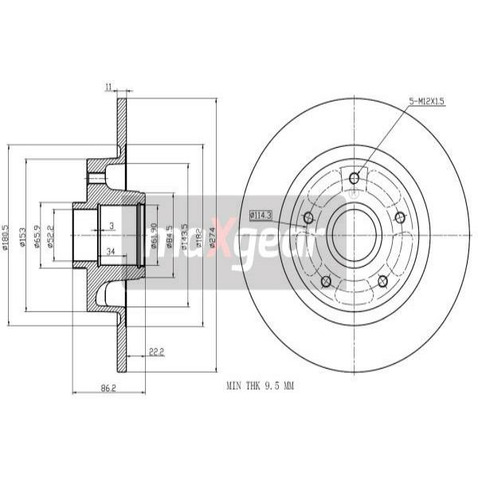 MAXGEAR Tarcza hamulcowa 19-2243