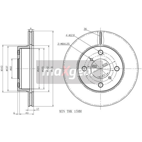 MAXGEAR Tarcza hamulcowa 19-2327