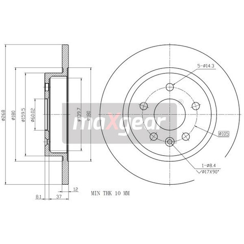 MAXGEAR Tarcza hamulcowa 19-2333