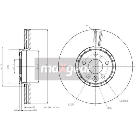 MAXGEAR Tarcza hamulcowa 19-2336