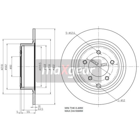MAXGEAR Tarcza hamulcowa 19-2858