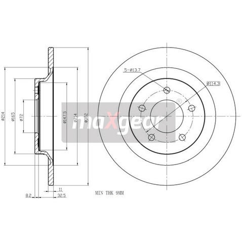 MAXGEAR Tarcza hamulcowa 19-2497