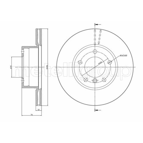 METELLI Tarcza hamulcowa 23-0396C