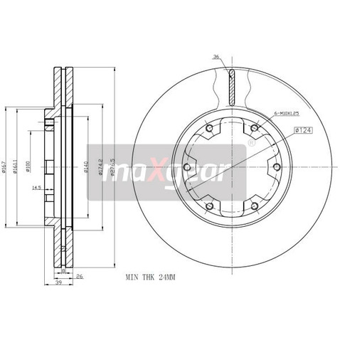 MAXGEAR Tarcza hamulcowa 19-2569