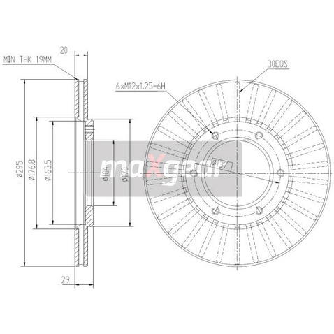 MAXGEAR Tarcza hamulcowa 19-2608