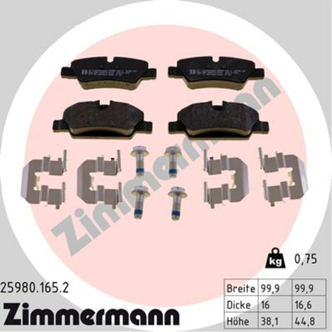 Klocki hamulcowe - komplet ZIMMERMANN 25980.165.2