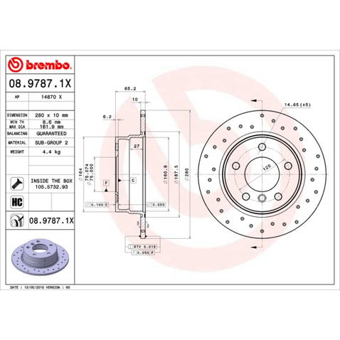 Tarcza hamulcowa BREMBO 08.9787.1X
