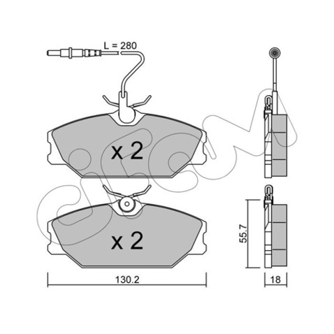 Klocki hamulcowe - komplet CIFAM 822-142-0
