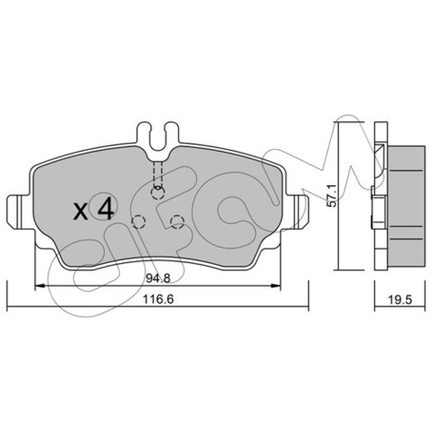 Klocki hamulcowe - komplet CIFAM 822-310-1