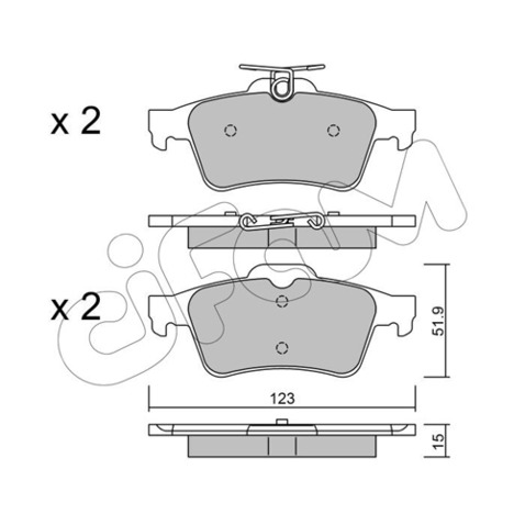 Klocki hamulcowe - komplet CIFAM 822-337-3