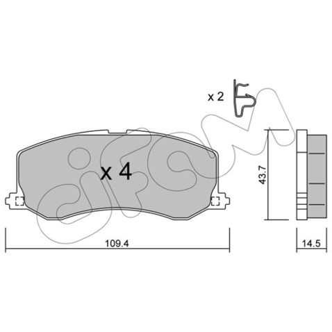 Klocki hamulcowe - komplet CIFAM 822-417-0