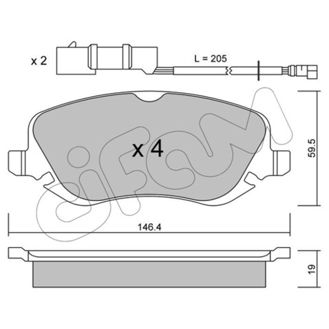 Klocki hamulcowe - komplet CIFAM 822-529-0