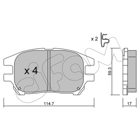 Klocki hamulcowe - komplet CIFAM 822-617-0