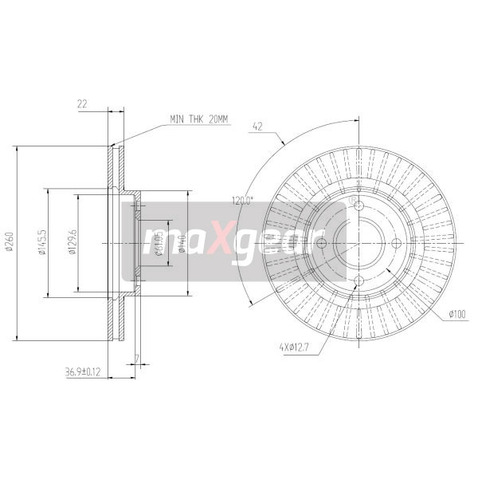 MAXGEAR Tarcza hamulcowa 19-3218