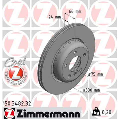 Tarcza hamulcowa ZIMMERMANN 150.3482.32