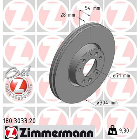 Zimmermann Tarcza hamulcowa 180.3033.20
