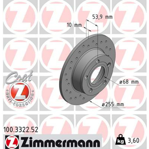 Zimmermann Tarcza hamulcowa 100.3322.52