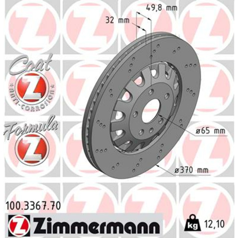 Zimmermann Tarcza hamulcowa 100.3367.70