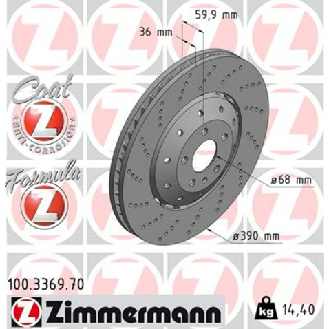 Zimmermann Tarcza hamulcowa 100.3369.70