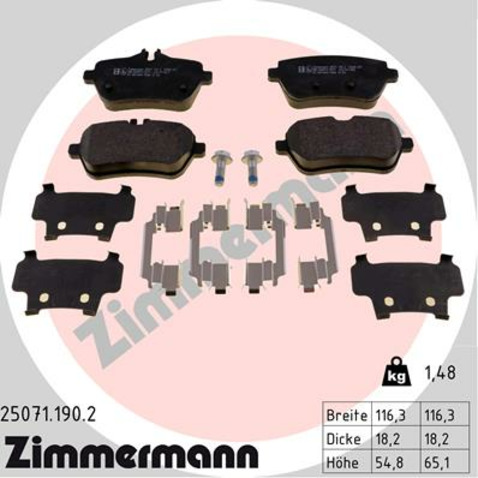 Klocki hamulcowe - komplet ZIMMERMANN 25071.190.2