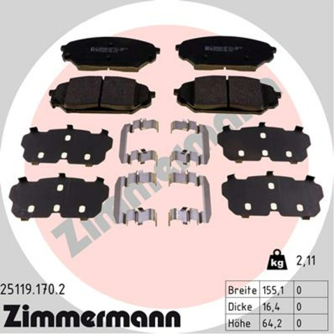 Klocki hamulcowe - komplet ZIMMERMANN 25119.170.2
