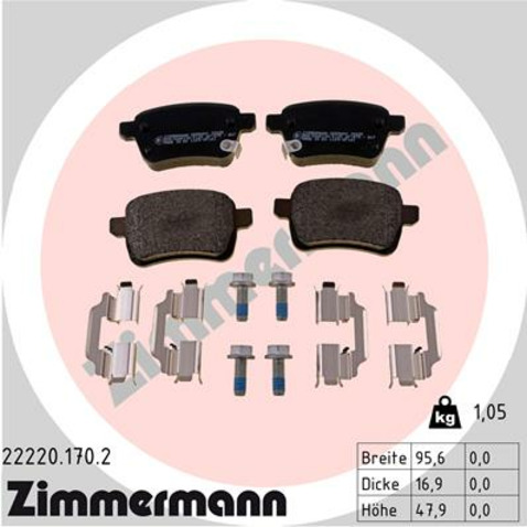 Klocki hamulcowe - komplet ZIMMERMANN 22220.170.2