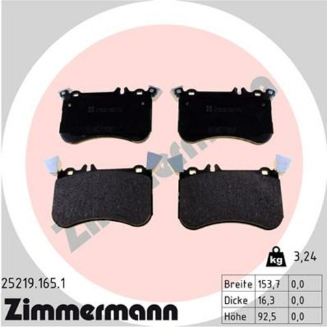 Klocki hamulcowe - komplet ZIMMERMANN 25219.165.1