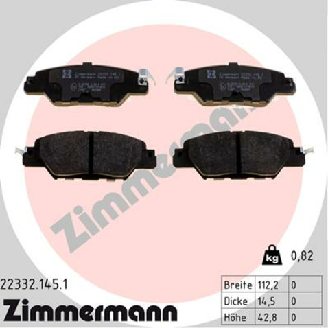 Klocki hamulcowe - komplet ZIMMERMANN 22332.145.1