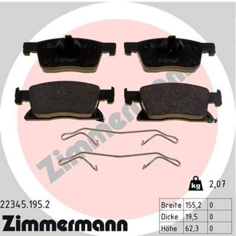 Klocki hamulcowe - komplet ZIMMERMANN 22345.195.2