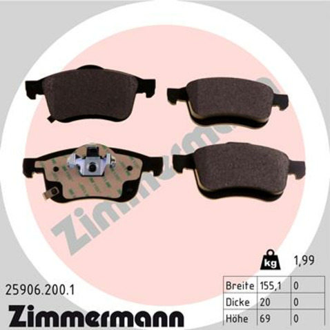 Klocki hamulcowe - komplet ZIMMERMANN 25906.200.1