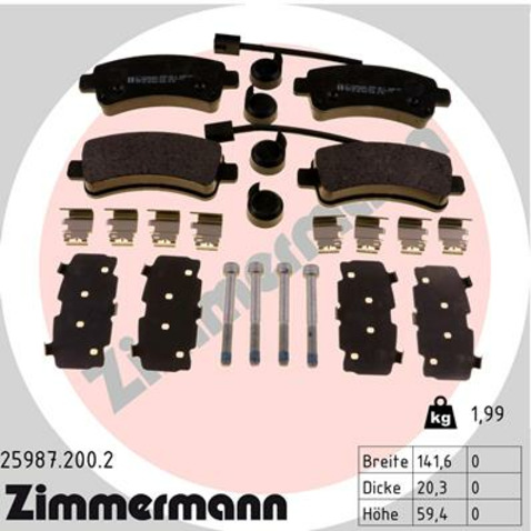 Klocki hamulcowe - komplet ZIMMERMANN 25987.200.2