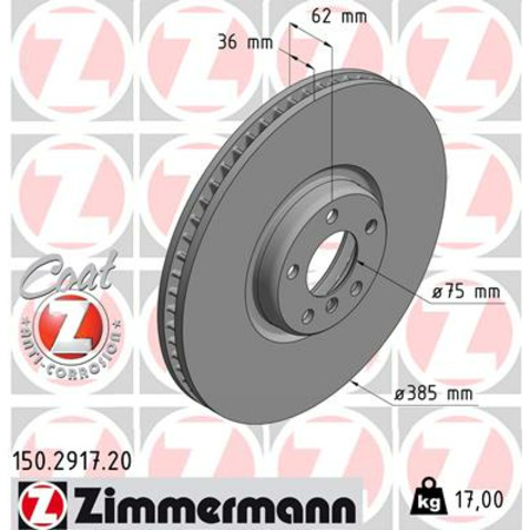 Tarcza hamulcowa ZIMMERMANN 150.2917.20