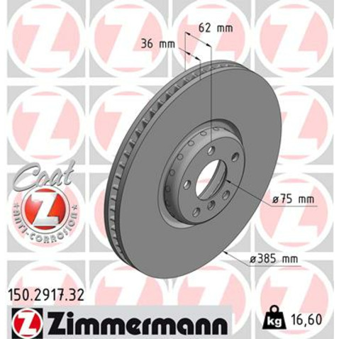 Tarcza hamulcowa ZIMMERMANN 150.2917.32