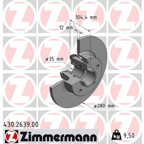 Tarcza hamulcowa ZIMMERMANN 430.2639.00