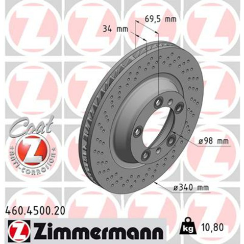Tarcza hamulcowa ZIMMERMANN 460.4500.20
