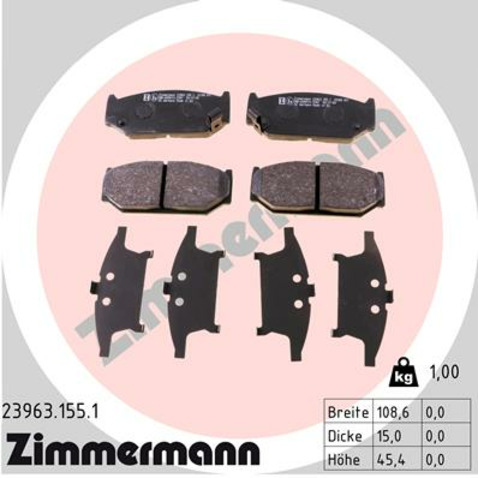 Klocki hamulcowe - komplet ZIMMERMANN 23963.155.1