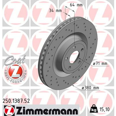 Zimmermann Tarcza hamulcowa 250.1387.52