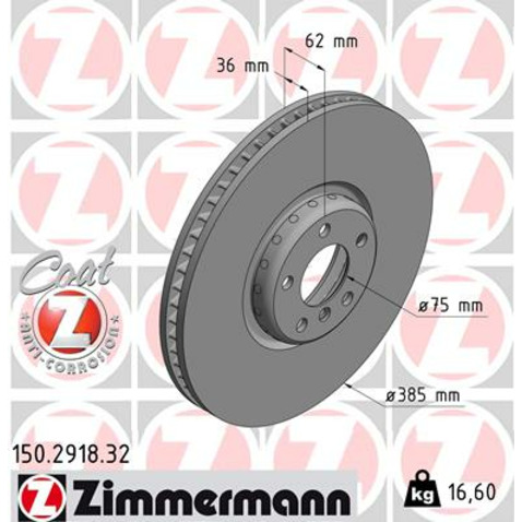 Tarcza hamulcowa ZIMMERMANN 150.2918.32