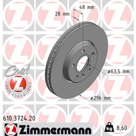 Zimmermann Tarcza hamulcowa 610.3724.20