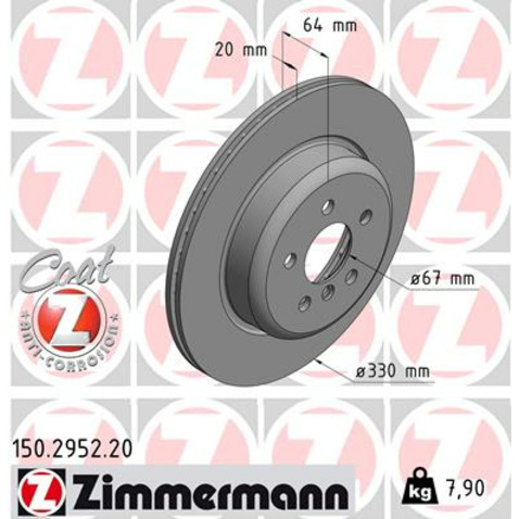 Tarcza hamulcowa ZIMMERMANN 150.2952.20