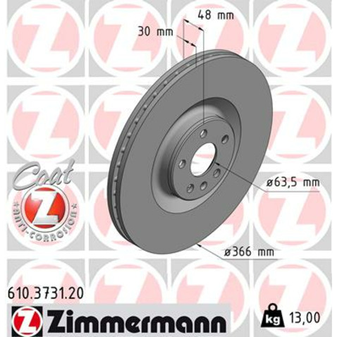 Tarcza hamulcowa ZIMMERMANN 610.3731.20