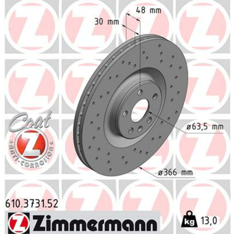 Zimmermann Tarcza hamulcowa 610.3731.52